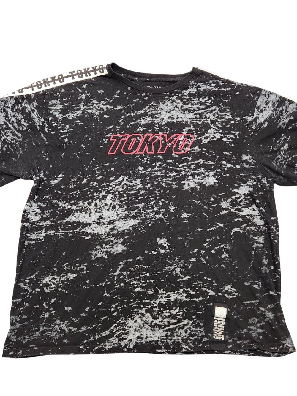 Vox Populi Td.Edt.23 Tokyo Graphic T Shirt Size 2XL Black Marble Print 0399